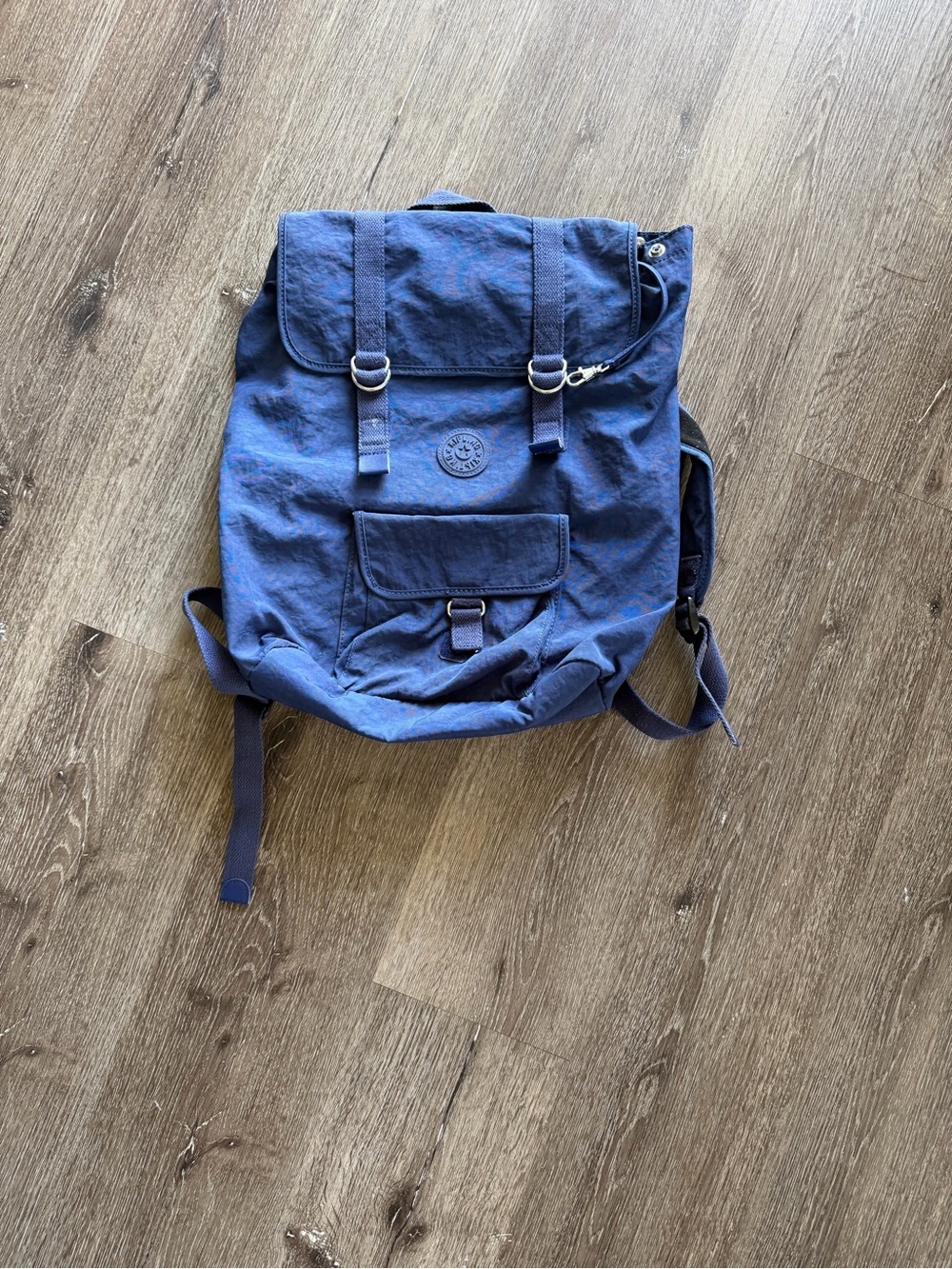 Kipling Blue Canvas Travel Backpack